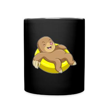 Mole Swimming Swim Ring Summer - Full Colour Mug - black - Front
