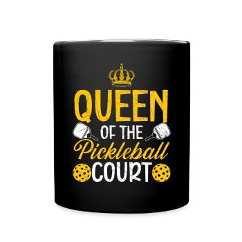 Reine du terrain de pickleball Pickleball Queen - Mug uni - noir - Devant