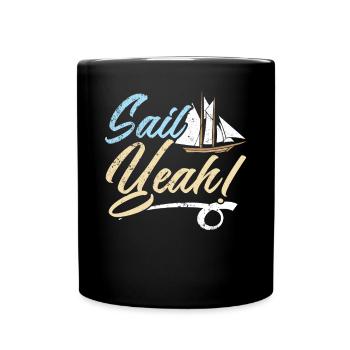 Voile oui Capitaine de navire Marin Marin Marin Nautique - Mug uni - noir - Devant