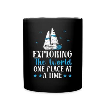 Exploring The World One Place At A Time Sailor - Full Colour Mug - black - Front