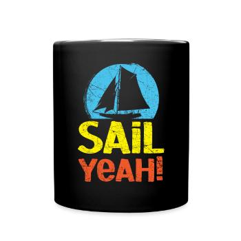 Voile oui Capitaine de navire Marin Marin Marin Nautique - Mug uni - noir - Devant