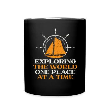 Exploring The World One Place At A Time Sailor - Full Colour Mug - black - Front