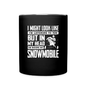 Snowmobile Riding Snowmobiling Snowmobiler Funny - Tasse einfarbig - Schwarz - Vorne