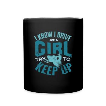 Snowmobile Riding Snowmobiling Female Snowmobiler - Tasse einfarbig - Schwarz - Vorne