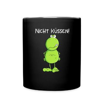 Nicht Küssen Frosch I Statement Kuss Froschkönig - Tasse einfarbig - Schwarz - Vorne