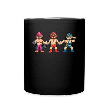 Lustige mexikanische Wrestler - Lucha Libre - Tasse einfarbig - Schwarz - Vorne