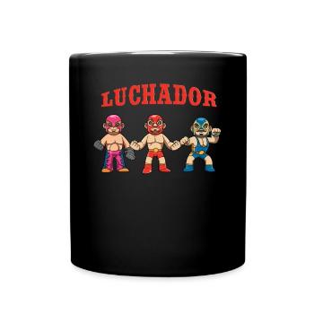 Funny Lucha Libre - Lustige mexikanische - Tasse einfarbig - Schwarz - Vorne