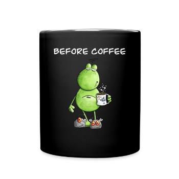 Before Coffee I Morning Grouch Frog I Coffee - Full Colour Mug - black - Front