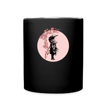 Samurai I Japanese Tattoo Manga Anime Mask for - Full Colour Mug - black - Front