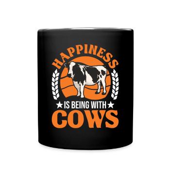 Cow Luck Farmer Cattle breeder Cows - Full Colour Mug - black - Front