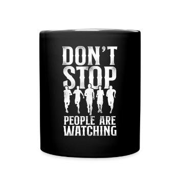 Running Runner Half Marathon - Tasse einfarbig - Schwarz - Vorne