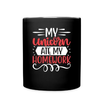 Ma licorne a mangé mes devoirs - Mug uni - noir - Devant