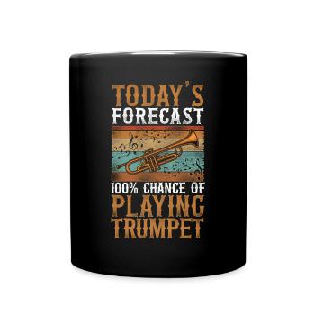 Trumpet Player Vintage Retro - Tasse einfarbig - Schwarz - Vorne
