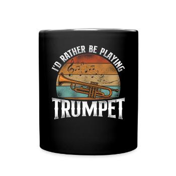 Trumpet Player Vintage Retro I'd - Tasse einfarbig - Schwarz - Vorne