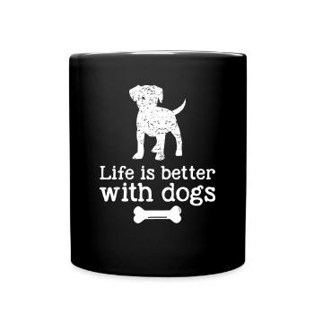 La vie est meilleure avec les chiens - Mug uni - noir - Devant