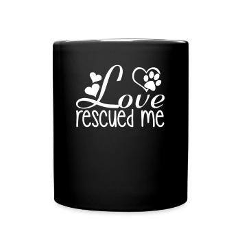 Love saved me dogs - Full Colour Mug - black - Front