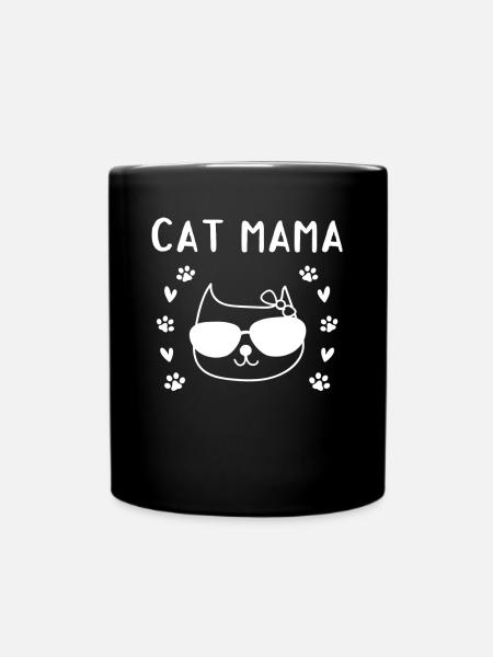 Katzenmama Katzenmama Niedliche Katzenliebhaberin - Tasse einfarbig - Schwarz