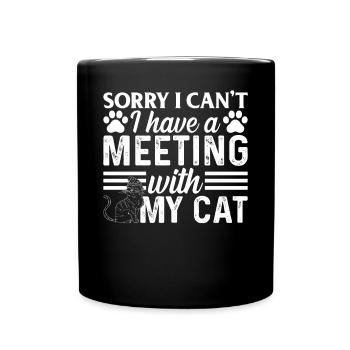 Sorry, ich kann nicht, ich habe ein Treffen mit me - Tasse einfarbig - Schwarz - Vorne