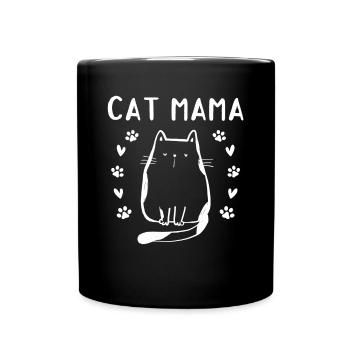 Katze Mama Niedliche Katze Liebhaber Katze Mama I - Tasse einfarbig - Schwarz - Vorne