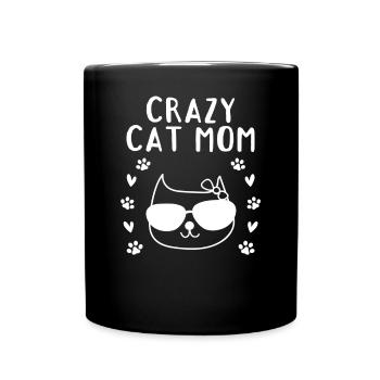 Katze Mama Niedliche Katze Liebhaber Katze Mama I - Tasse einfarbig - Schwarz - Vorne