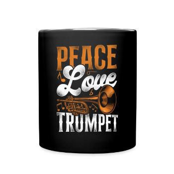 Trumpet Player Girl Vintage Peace - Tasse einfarbig - Schwarz - Vorne