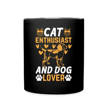 Propriétaires de chiens Amoureux des chats I Amoureux des chats et - Mug uni - noir - Devant
