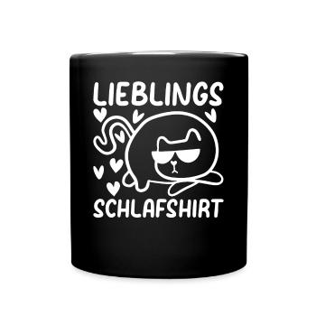 Katzen Schlafshirt Lieblings Schlafshirt Katzenbes - Tasse einfarbig - Schwarz - Vorne