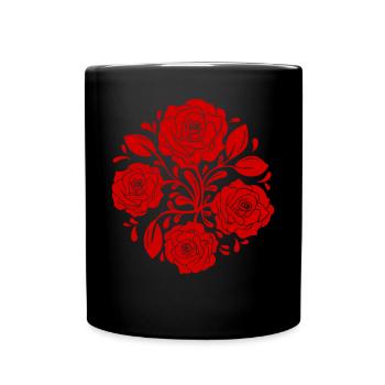 Barocke Ästhetik Rose Kunstwerk Soft Grunge - Tasse einfarbig - Schwarz - Vorne