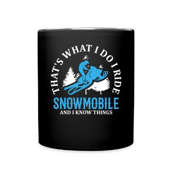 Je fais de la motoneige et je sais des choses - Mug uni - noir - Devant