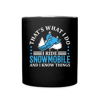Je fais de la motoneige et je sais des choses - Mug uni - noir - Devant