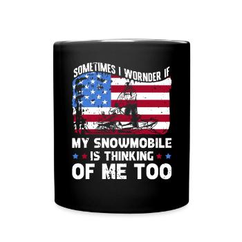 Si ma motoneige pense aussi à moi - Mug uni - noir - Devant