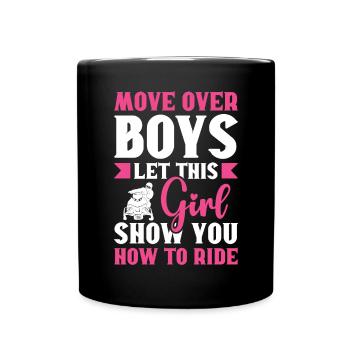 À l’écart Garçons La fille vous montre comment il - Mug uni - noir - Devant