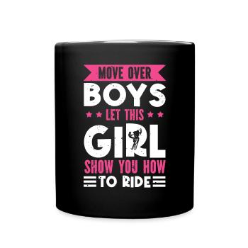 À l’écart Garçons La fille vous montre comment il - Mug uni - noir - Devant