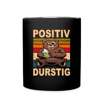 Löten, Digga LÖTEN! Biertrinker Sauf Spruch Bär - Tasse einfarbig - Schwarz - Vorne