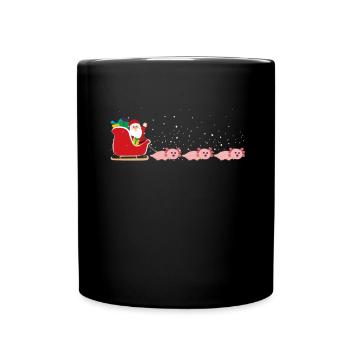 Axolotl Santa Weihnachtsschlitten - Lustiger - Tasse einfarbig - Schwarz - Vorne