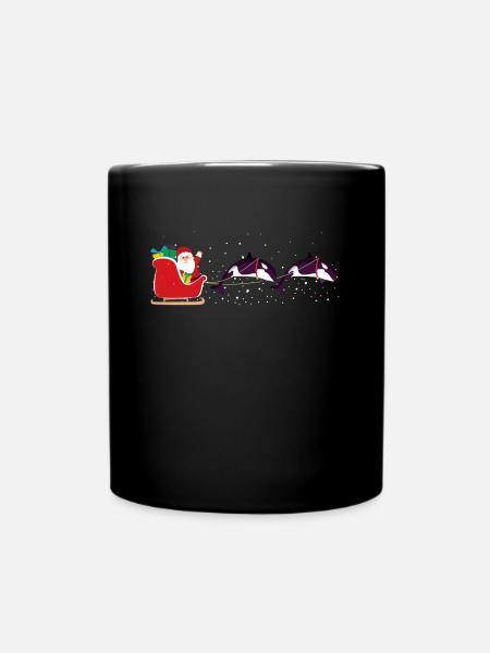 Orca Santa Christmas Sleigh - Drôle d’orque Noël - Mug uni - noir