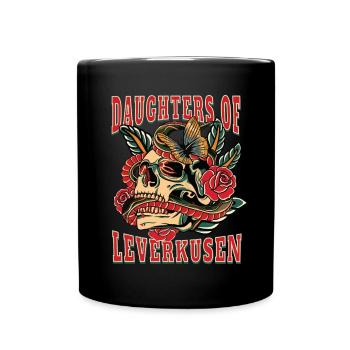 Leverkusen Power-Frau daughters of Leverkusen - Tasse einfarbig - Schwarz - Vorne