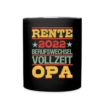 Lustiger Ruhestand Spruch Rentner Opa Großvater - Tasse einfarbig - Schwarz - Vorne