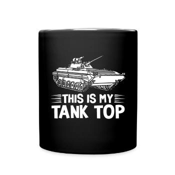 C’est mon débardeur drôle militaire - Mug uni - noir - Devant