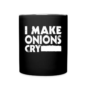 Drôle de chef je laisse pleurer des oignons - Mug uni - noir - Devant