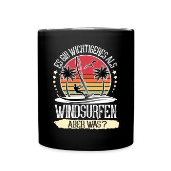 Windsurfen Windsurfer Windsurf - Tasse einfarbig - Schwarz - Vorne