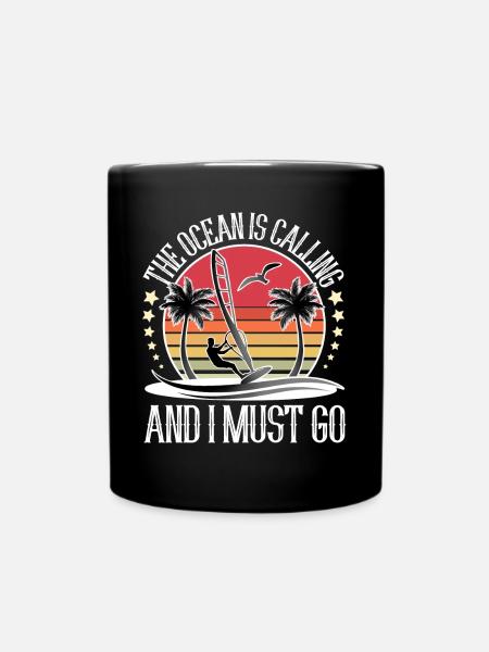 Windsurfing Windsurfer Windsurf - Full Colour Mug - black