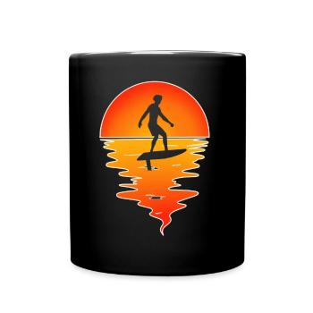 Hydrofoil Surfing Surf Surfer Hydrofoil Surfen - Full Colour Mug - black - Front