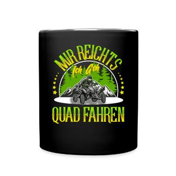 Quad ATV Offroad Quadfahrer - Tasse einfarbig - Schwarz - Vorne
