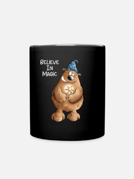 Believe In Magic Zauberer Bär I Zauberkünstler - Tasse einfarbig - Schwarz