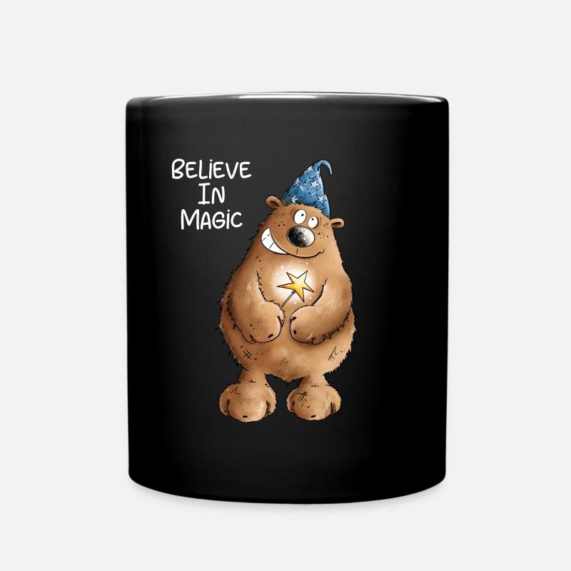 Believe In Magic Zauberer Bär I Zauberkünstler - Tasse einfarbig - Schwarz