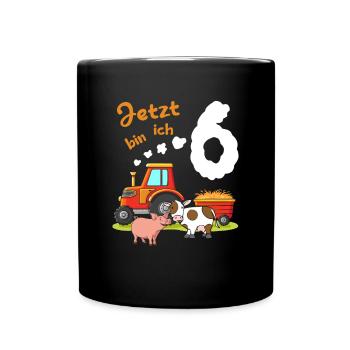 Je suis tracteur depuis 6 ans - Mug uni - noir - Devant