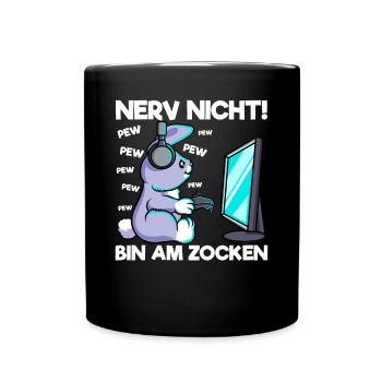 Nerve pas je joue lapin de jeu - Mug uni - noir - Devant