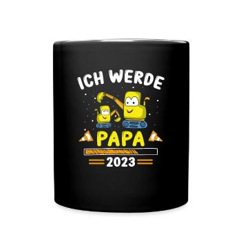 Papa 2023 Loading - Tasse einfarbig - Schwarz - Vorne