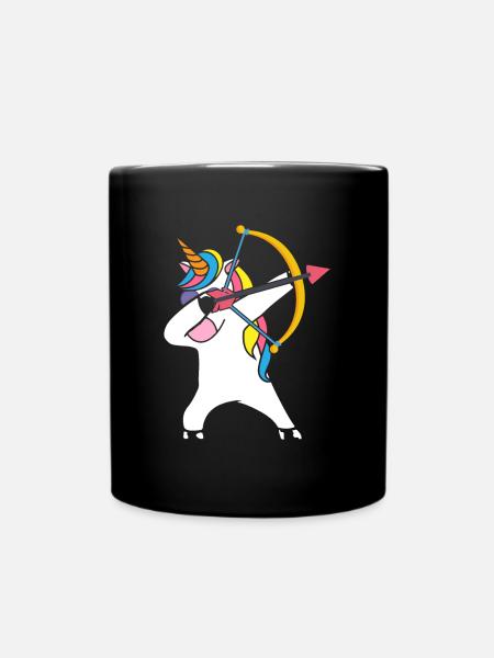 Dabbing Einhorn Bogenschütze - Tasse einfarbig - Schwarz